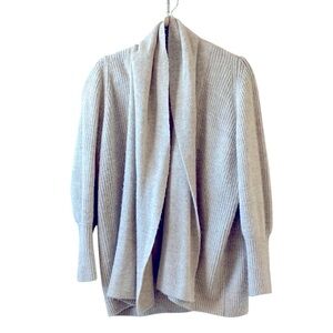 Rachel Parcell Cream Open Front Shawl Collar Cardigan Size XS Oversized